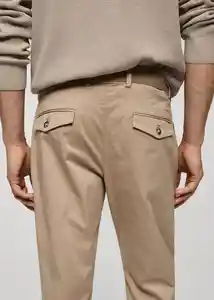 Pantalón Prato Beige Talla 46 Hombre Mango