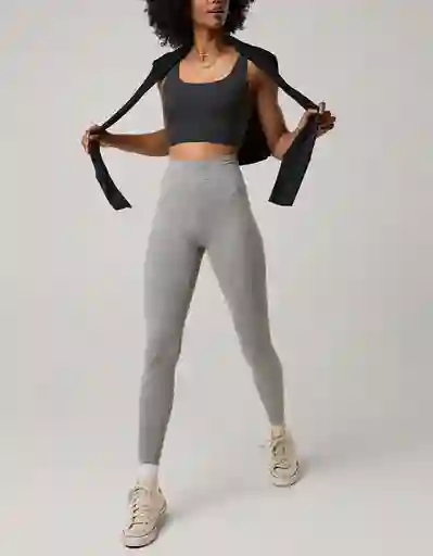 Leggings Mujer Gris Talla: MED REG Aerie 6093012 American Eagle