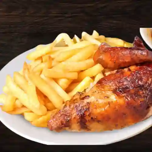 Combo 1/4 pollo asado con papa francesa