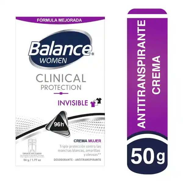 Balance Desodorante Clinical Invisible en Crema