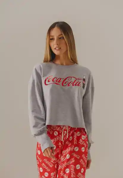 Buzo Pijama Coca Cola Gris Jaspe Talla S