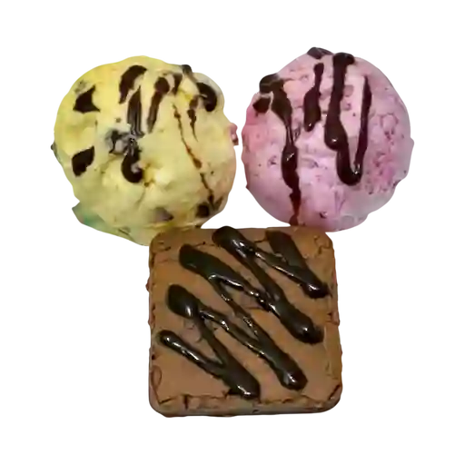 Brownie con Helado 2 Bolas