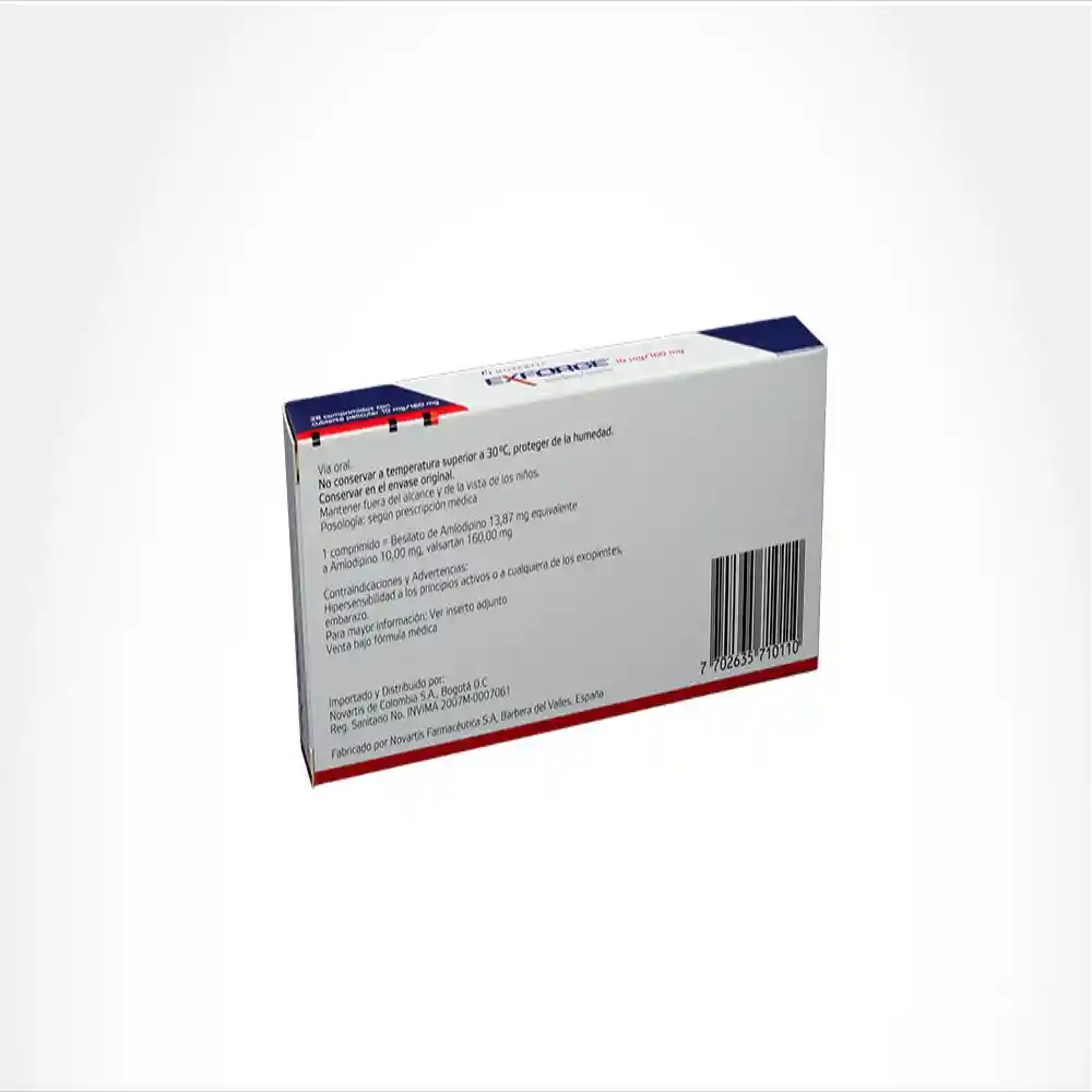 Alcon-Novartis Novartis Exforge Fct 10/160 X 28 Tabletas