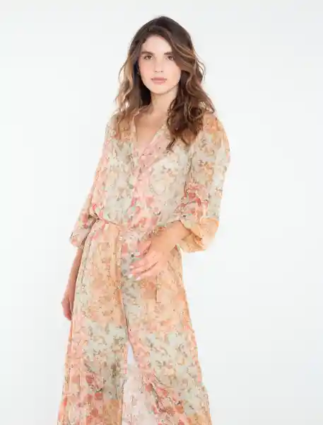 Vestido Violeta Mujer Crudo Luna Estampado Talla M Naf Naf