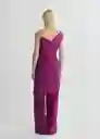 Top Floris Morado Talla S Mujer Mango