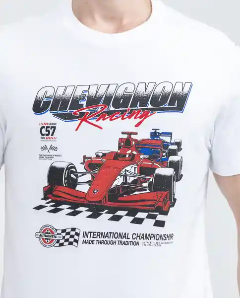 Camiseta Racecar Masculino Blanco 0 Claro XL Chevignon