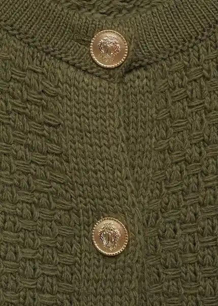 Cazadora Tricot Cuna Khaki Talla XL Mujer Mango