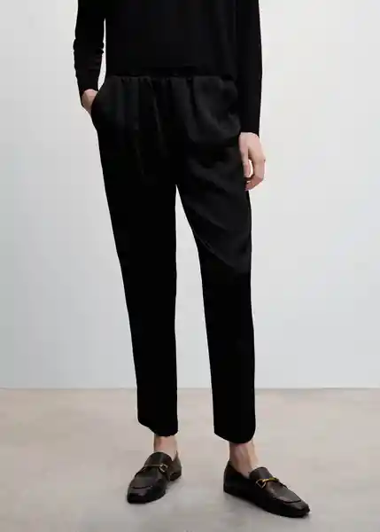 Pantalón Bright Negro Talla M Mujer Mango