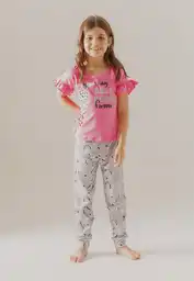 Pijama de Manga Corta y Pantalón Largo Blanco Talla 6