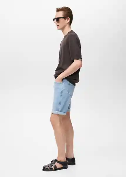 Bermuda Rock Tejano Medio Talla 42 Hombre Mango