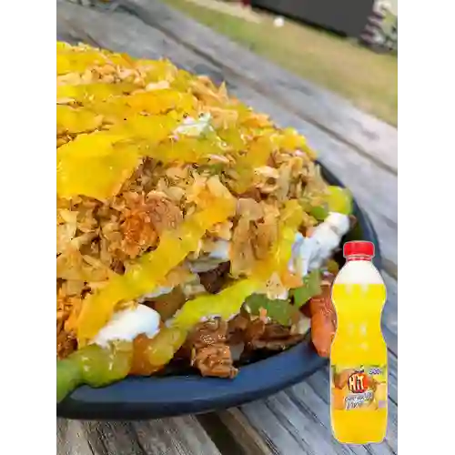 Combo Salchi de la Casa + Hit Naranja Piña 500 ml
