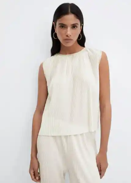 Top Verona-A Crudo Talla L Mujer Mango