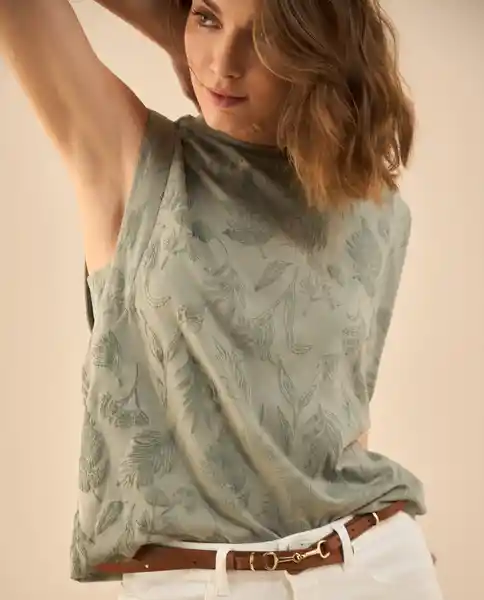 Camiseta Enigma Preteñido Verde Talla M 402G005 Esprit