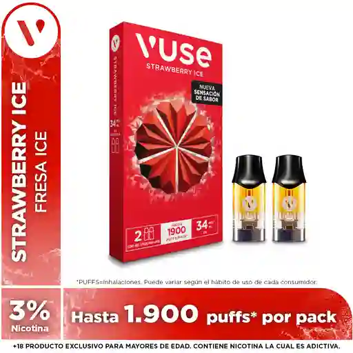 Capsulas Vuse Strawberry Ice 34Mg Paquetex2Und
