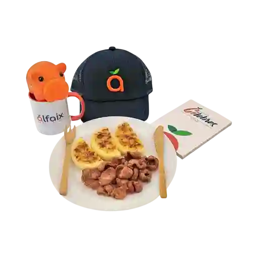Chorizo Artesanal con Arepa Queso