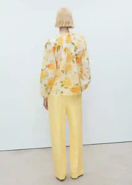 Blusa Molly Amarillo Talla M Mujer Mango