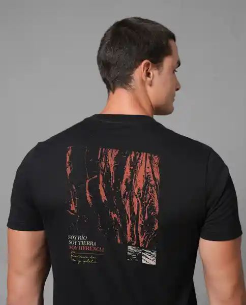 Camiseta Hombre Negro Talla L 102G005 Rifle
