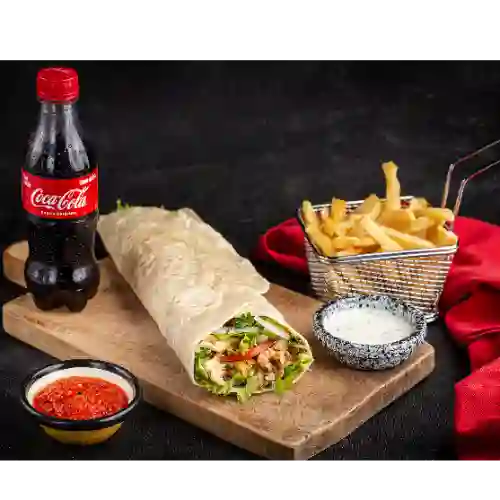 Combo Pollo Shawarma +Papas + Gaseosa