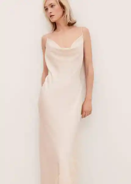 Vestido Hanoi Offwhite Talla S Mujer Mango