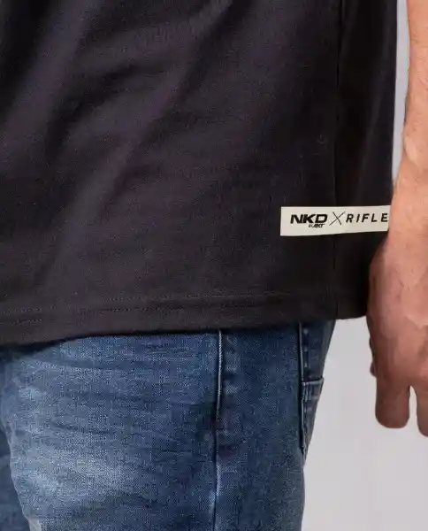 Camiseta Akt Hombre Negro Sombrio Ultraoscuro XXL 96924 Rifle