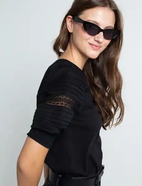 Camiseta Mujer Negro Puro Ultraoscuro Talla M 501F008 Naf Naf