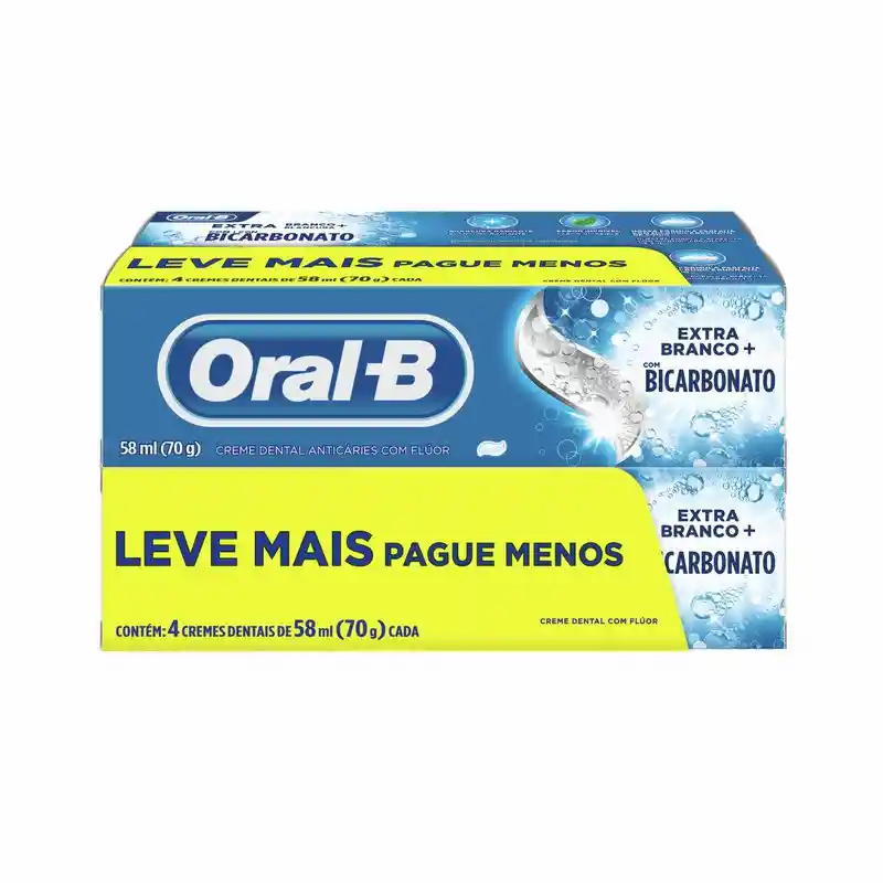 Oral-B Pack Crema Dental Extra Blancura Bicarbonato 58 mL