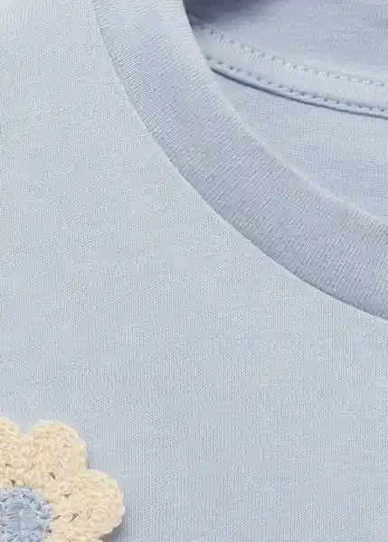 Camiseta Flori Azul Talla M Mujer Mango