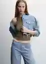 Top Carrera Khaki Talla L Mujer Mango