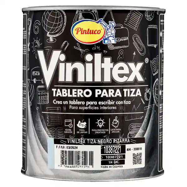 Viniltex Tiza Pizarra Cuarto Negro