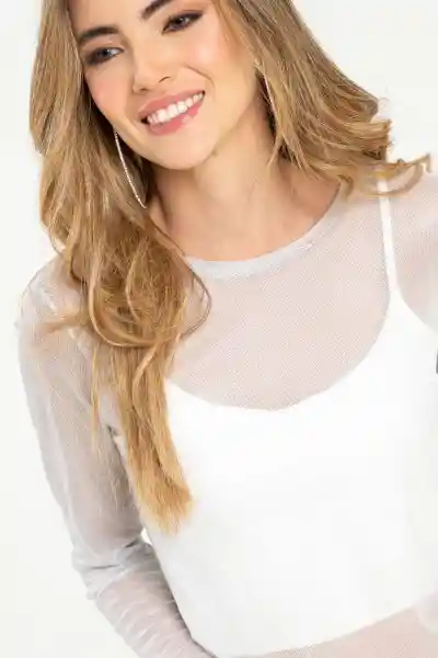 Blusa Power Mesh Color Plateado Talla L Ragged