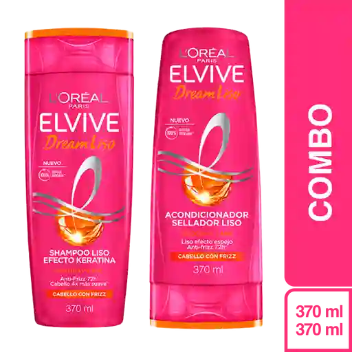 Combo Elvive Dream Liso Shampoo + Acondicionador 370 mL