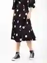 Vestido Midi De Puntos Negro Estampado Talla S Mujer Naf Naf