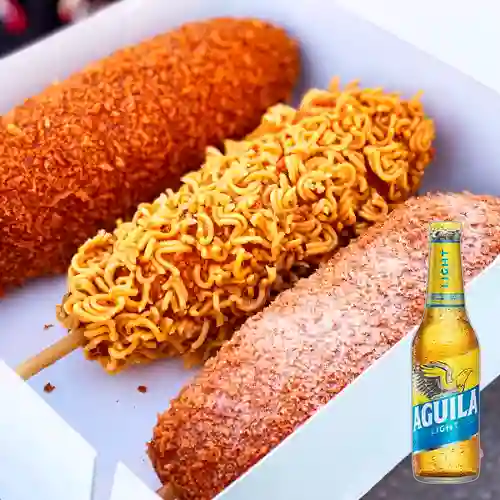 Combo Ramen Dog + Aguila Light 350 ml