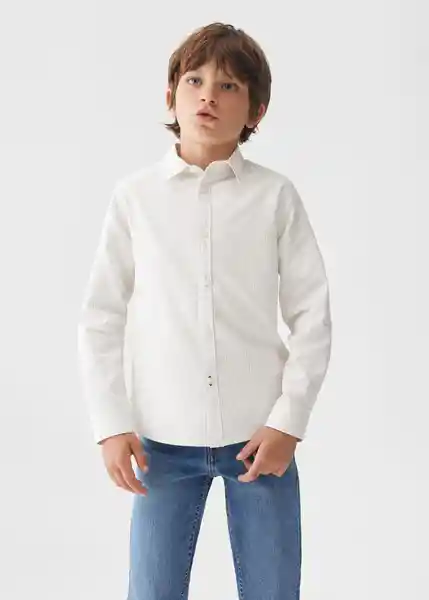 Camisa Oxfordr Beige Talla 06 Niños Mango