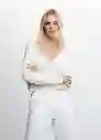 Jersey Crayon2 Blanco Talla M Mujer Mango