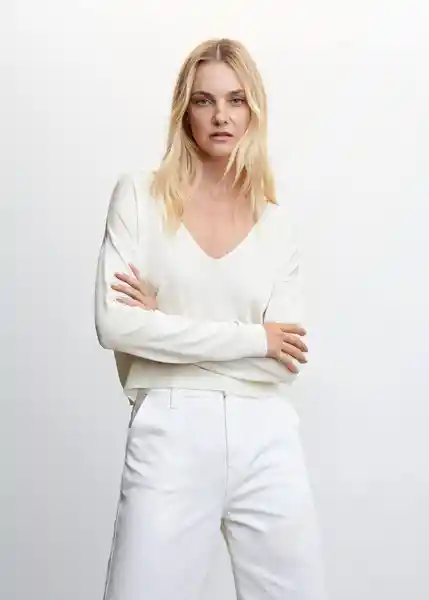 Jersey Crayon2 Blanco Talla M Mujer Mango