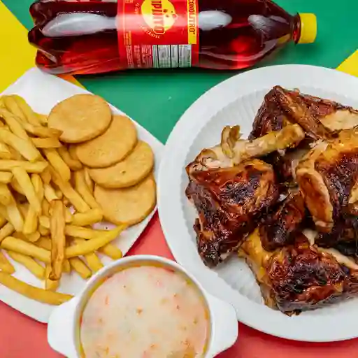 Pollo asado completo y cuarto adicional