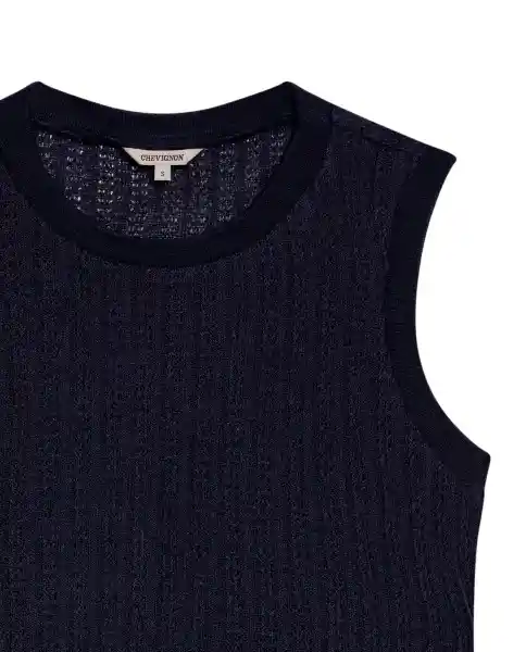 Camiseta Top Knitted Azul Dark Ultraoscuro T. L Chevignon
