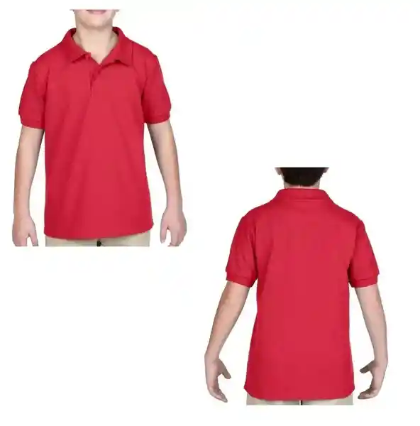 Jaivisa Camiseta Tipo Polo Escolar Para Niños Roja Talla 16