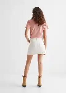 Falda Yoke Off White Talla 19 Teen Niñas Mango