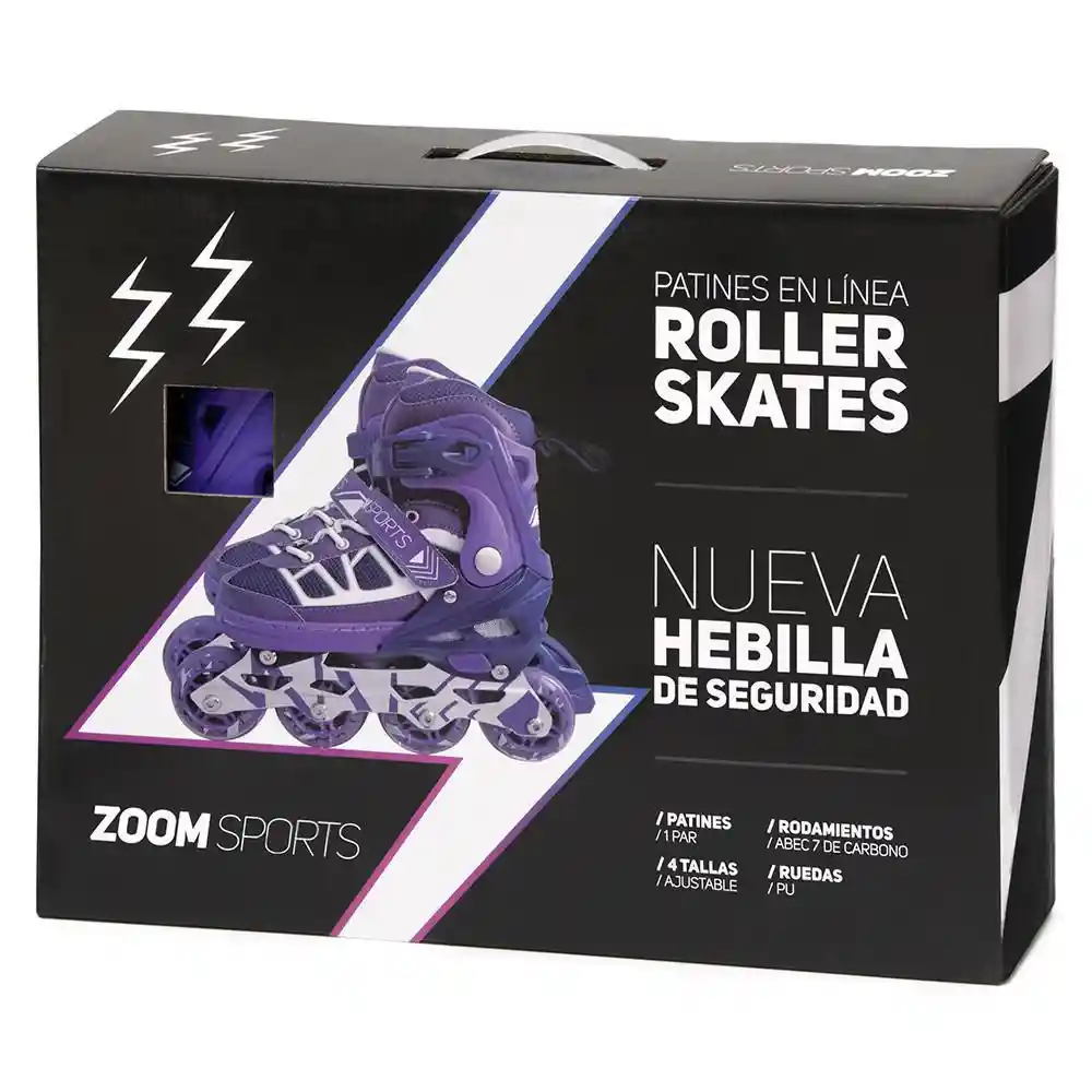 Zoom Sports Patines Electric Morado Talla S 30-33 cm