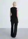 Blusa Area Negro Talla L Mujer Mango