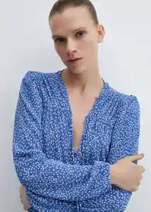 Blusa Pomelo Azul Talla L Mujer Mango