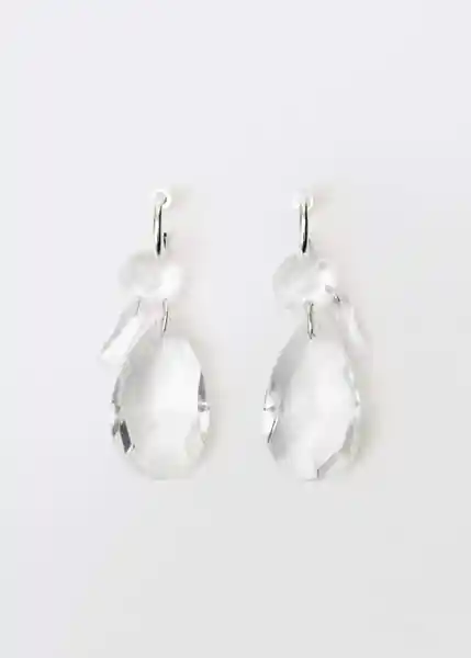 Pendientes Cristal Plata Talla 99 Mujer Mango