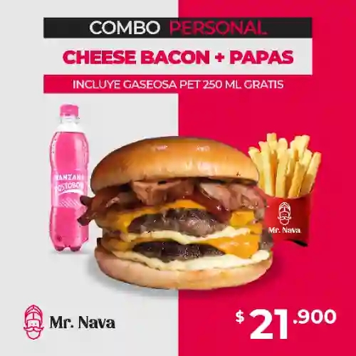 Combo Cheese Bacon + Papas + Gaseo