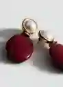 Pendiente Lorena Granate Talla 99 Mujer Mango