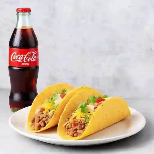 Combo tacos x 2 + coca-cola zero 400ml