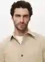 Sobrecamisa Jazz Beige Talla M Hombre Mango