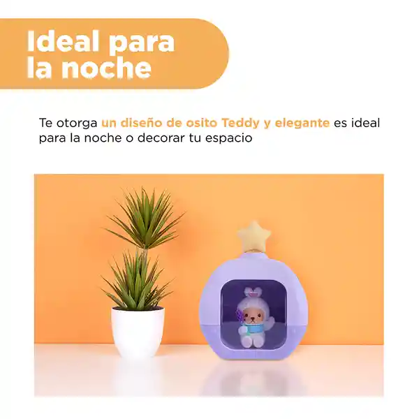 Lámpara Nocturna Led Sakura Lavanda Serie Teddy Bear Miniso