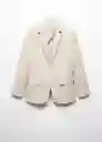 Blazer Americana Gina Crudo Talla M Mujer Mango